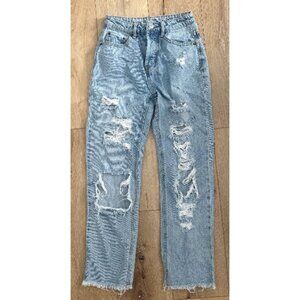 Vanilla Star 90s Boyfriend Jeans Distressed Raw Hem Size 0